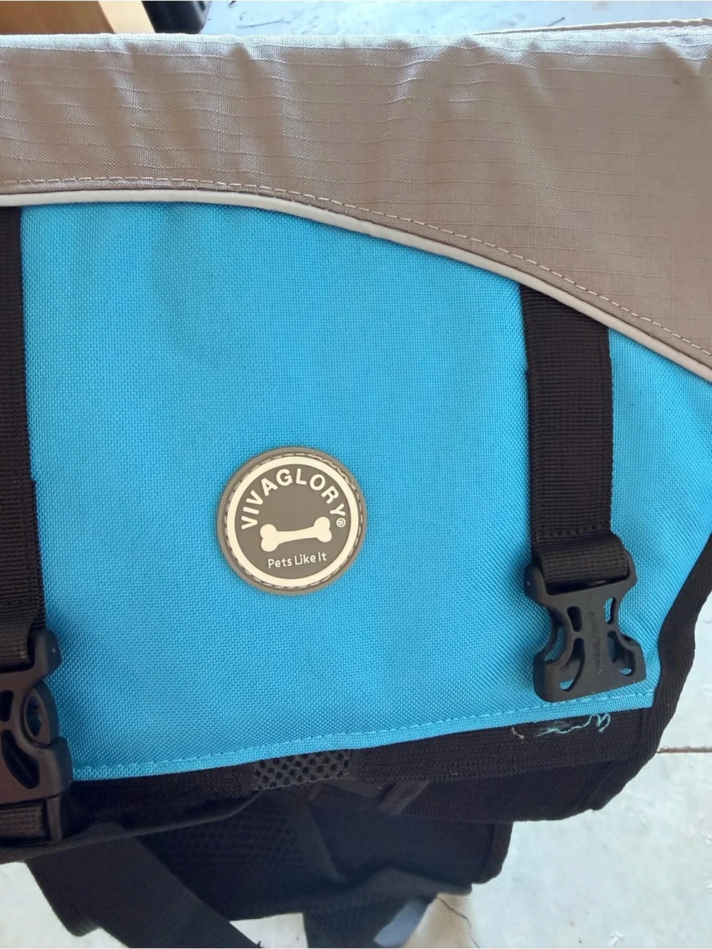 Pet Life Jacket XL in Light Blue and Gray - Unbranded